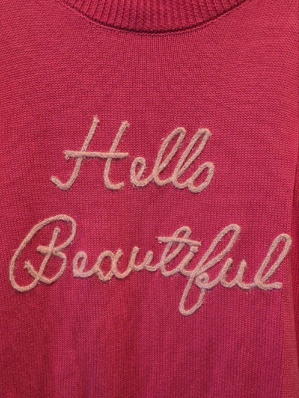 Gilli Hot Pink 'Hello Beautiful' Short-Sleeve Knit Sweater - Picture 3 of 8